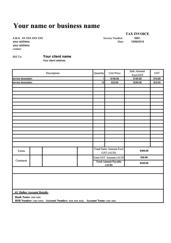 Free Microsoft Excel Invoice Template - Itemized